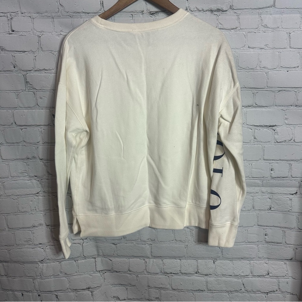 Ralph Lauren White Sweatshirt with Navy Logo - Picture 4 of 5